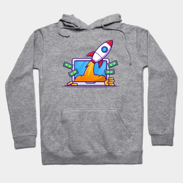 Laptop With Money And Rocket Hoodie by Catalyst Labs